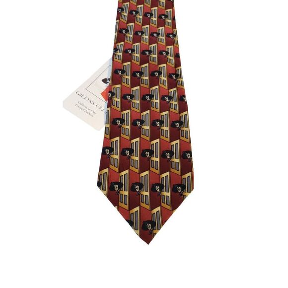 NWT Vintage Gilda's Club Silk Red Neck Tie Gilda Radner SNL‎ Alumni Rosannadanna